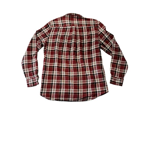 St John’s Bay Men’s M Red Grid Plaid Flannel Shirt Long Sleeve 100% Cotton - Picture 2 of 6
